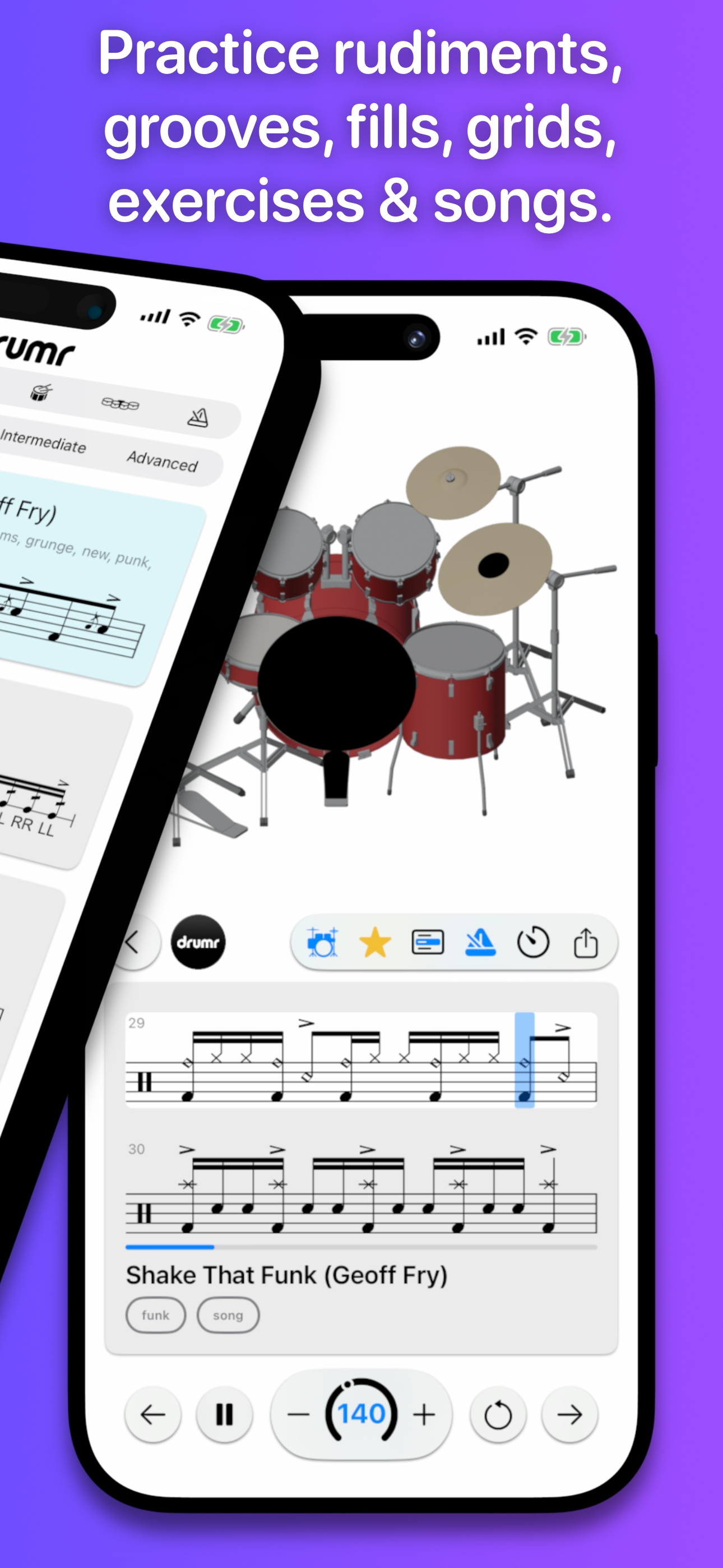 Drumr on iPhone - SnapCursor view